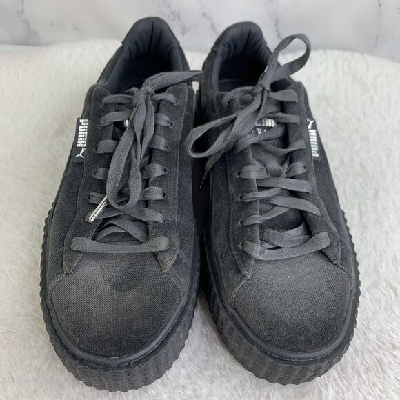 Fenty Puma by Rihanna Sneakers SZ 9 Womens Lace Up Velvet Low Top shoes Gray - Picture 1 of 16